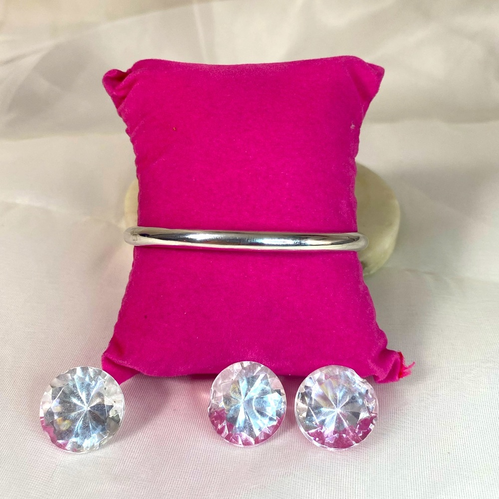 925 STERLING SILVER VINTAGE smooth shiny bangle bracelet